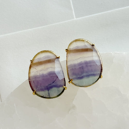 Vaivorykštinio Fluorito auskarai