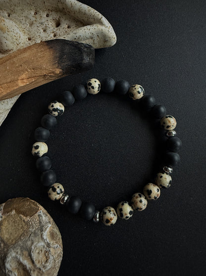 Vyriška onikso ir jaspio apyrankė