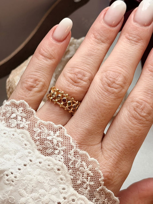 Žiedas su turmalinais "Žaidimas"