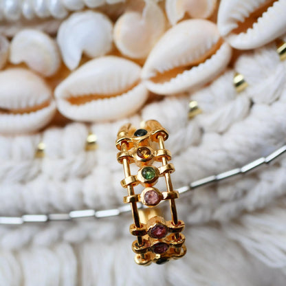 Žiedas su turmalinais "Žaidimas"