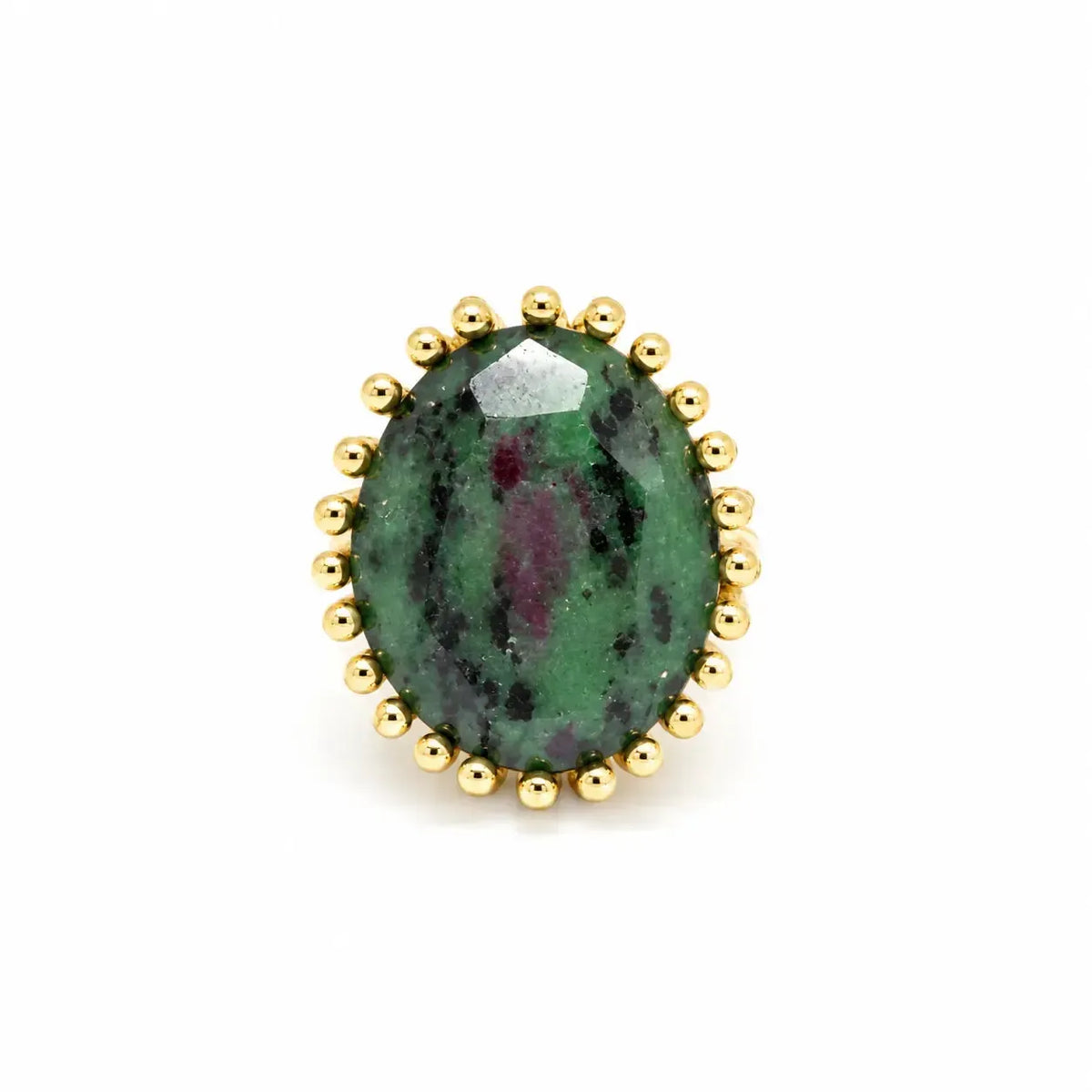 Ring with ruby zoisite
