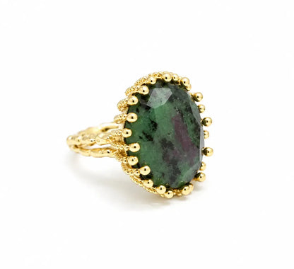 Ring with ruby zoisite