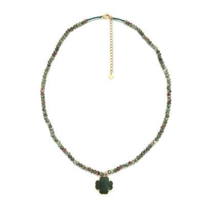 Zoisite and ruby "Abundance" necklace