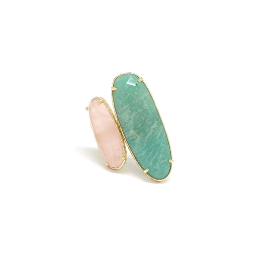 Tiger's Eye and Labradorite Ring (Size 18-20)