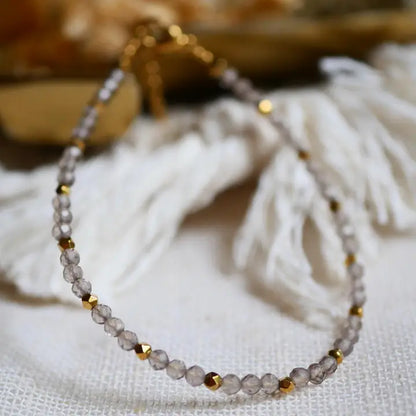 Ring with smoky quartz crystals “Drop”