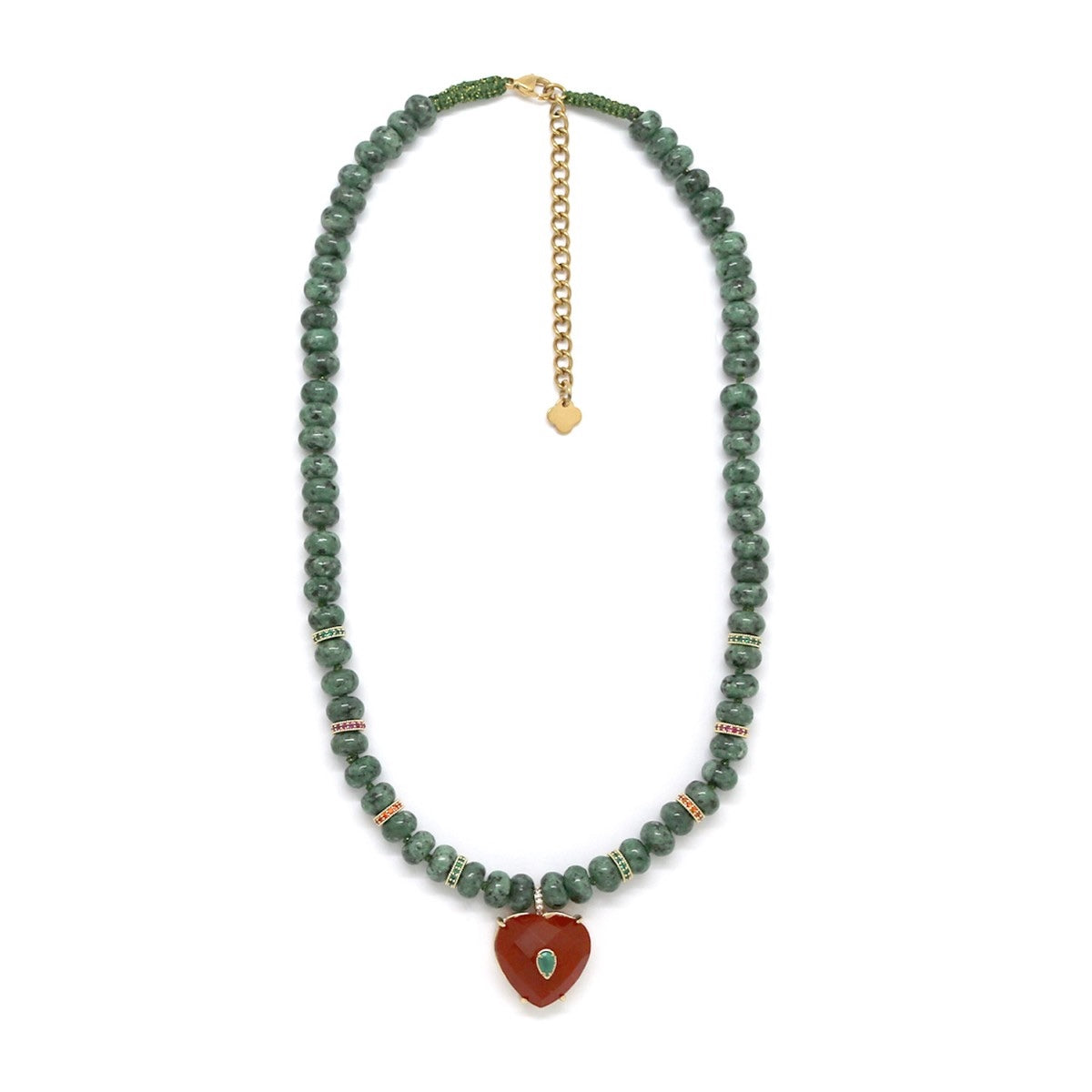 African turquoise and rhodonite necklace "Breathing Earth"