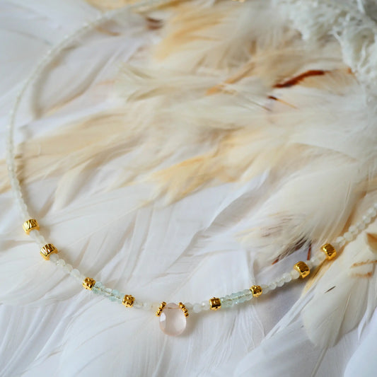 Rose Quartz and Moonstone Necklace