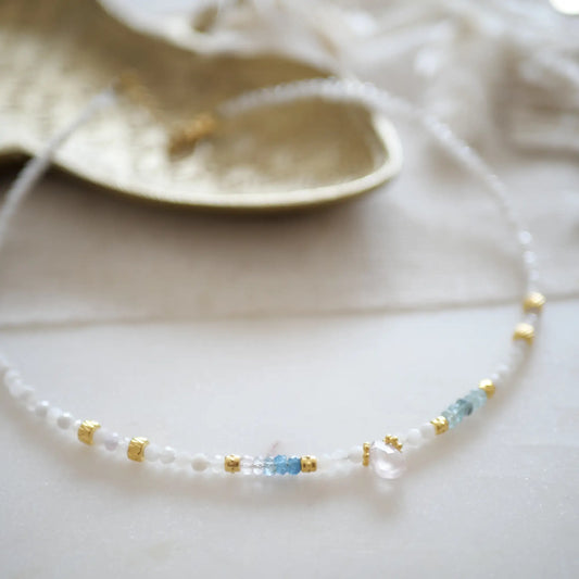 Rose Quartz and Moonstone Necklace