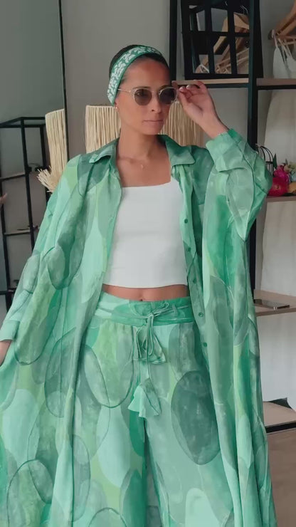 Pants and Blouse Set "Emerald Secret"